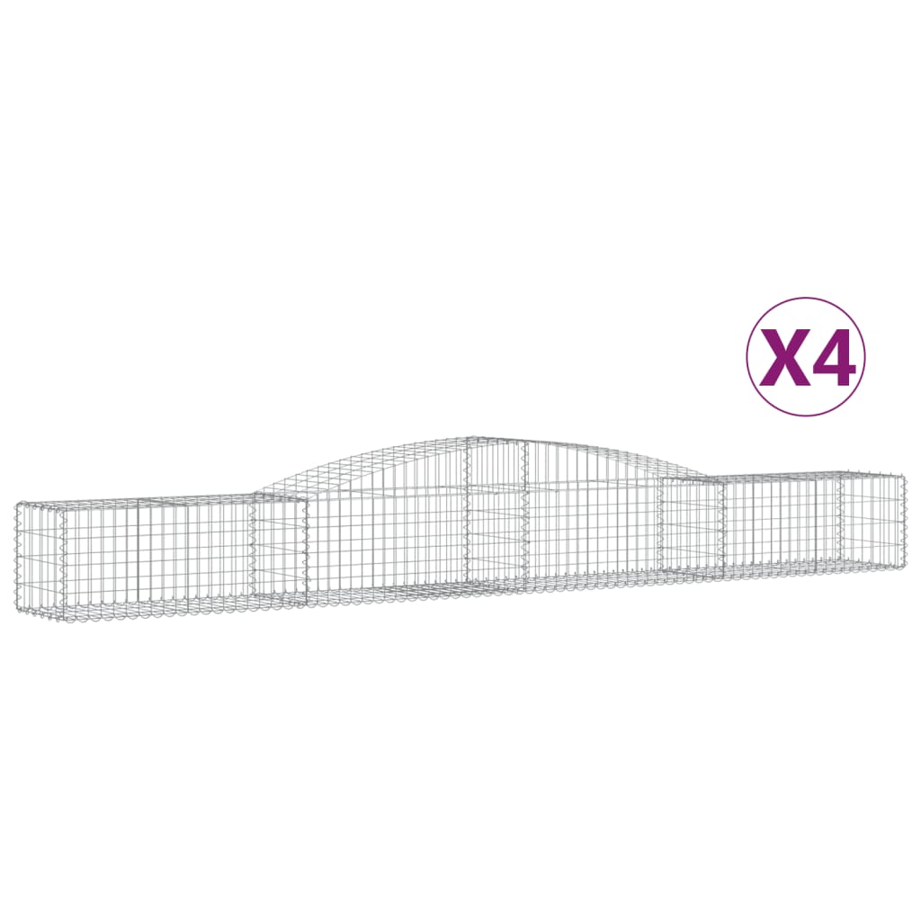 Kaarevat kivikorit 4 kpl 400x50x40/60 cm galvanoitu rauta - Sisustajankoti.fi