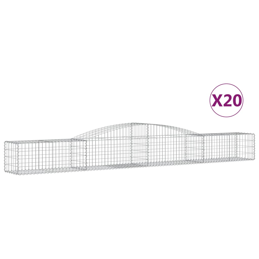 Kaarevat kivikorit 20 kpl 400x50x40/60 cm galvanoitu rauta - Sisustajankoti.fi