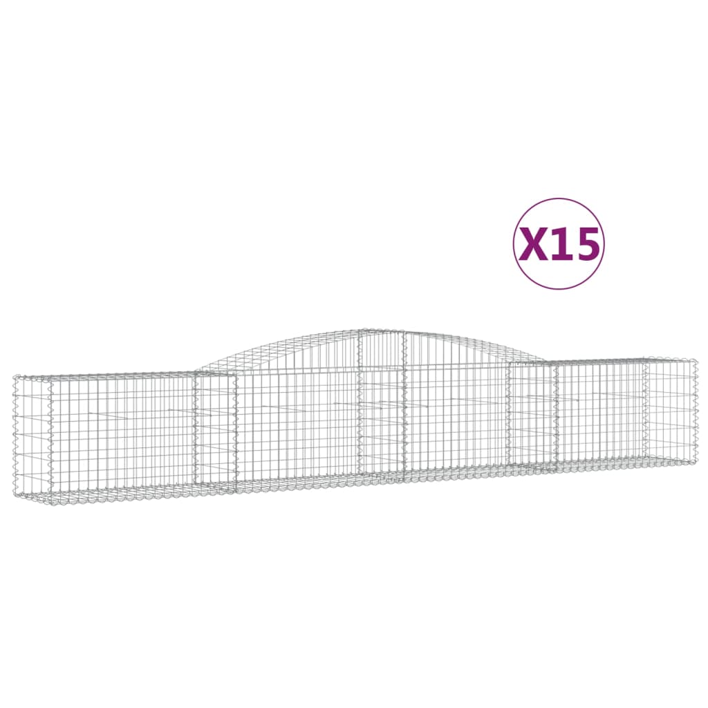 Kaarevat kivikorit 15 kpl 400x50x60/80 cm galvanoitu rauta - Sisustajankoti.fi