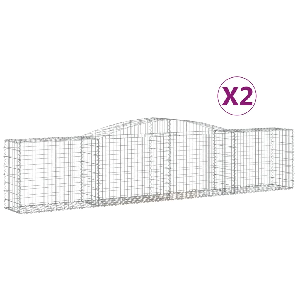 Kaarevat kivikorit 2 kpl 400x50x80/100 cm galvanoitu rauta - Sisustajankoti.fi