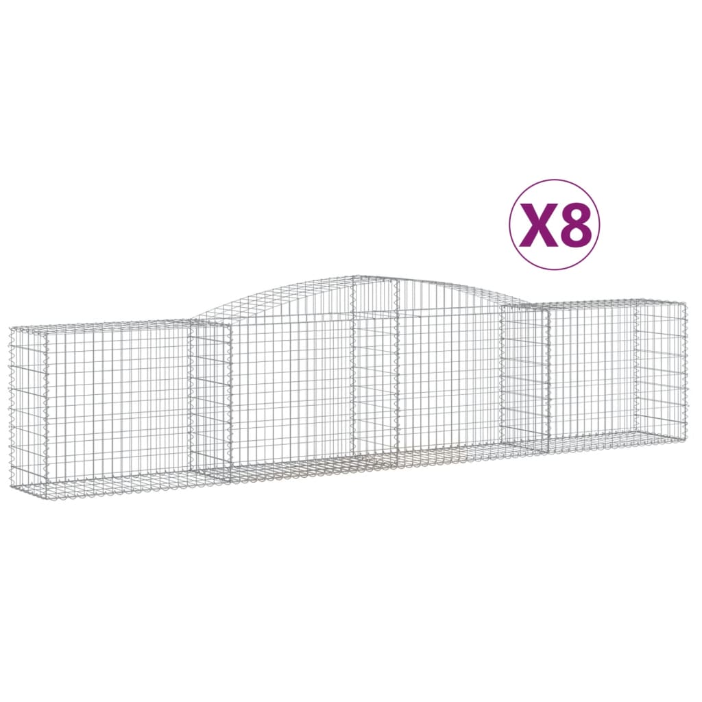 Kaarevat kivikorit 8 kpl 400x50x80/100 cm galvanoitu rauta - Sisustajankoti.fi
