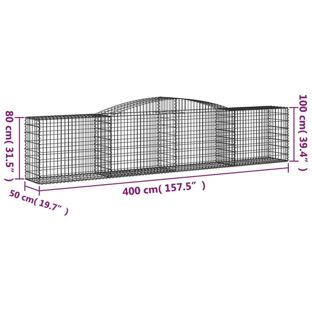 Kaarevat kivikorit 15 kpl 400x50x80/100 cm galvanoitu rauta - Sisustajankoti.fi