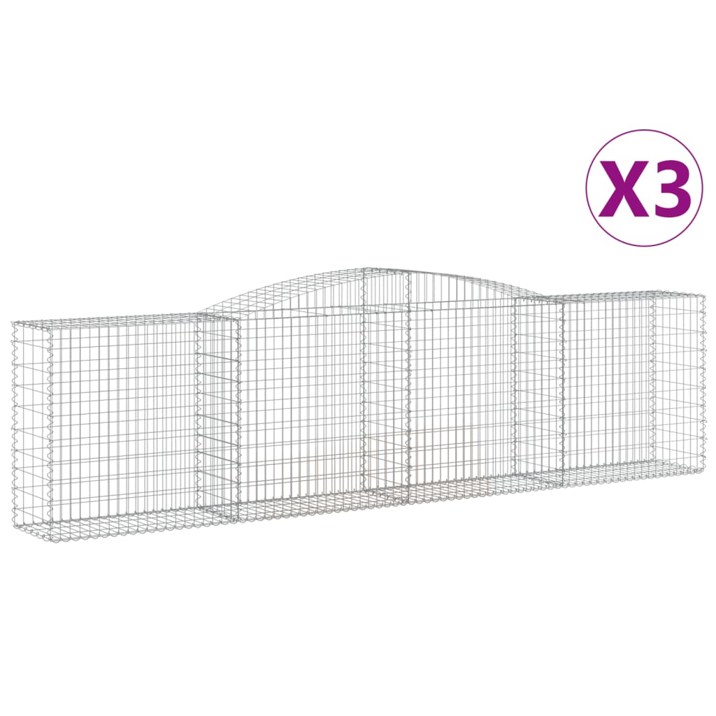 Kaarevat kivikorit 3 kpl 400x50x100/120 cm galvanoitu rauta - Sisustajankoti.fi