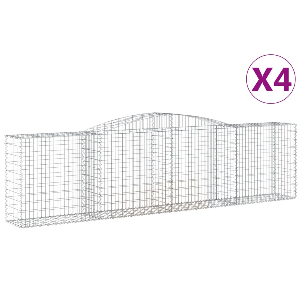 Kaarevat kivikorit 4 kpl 400x50x100/120 cm galvanoitu rauta - Sisustajankoti.fi