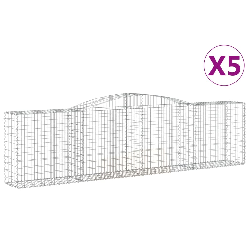 Kaarevat kivikorit 5 kpl 400x50x100/120 cm galvanoitu rauta - Sisustajankoti.fi