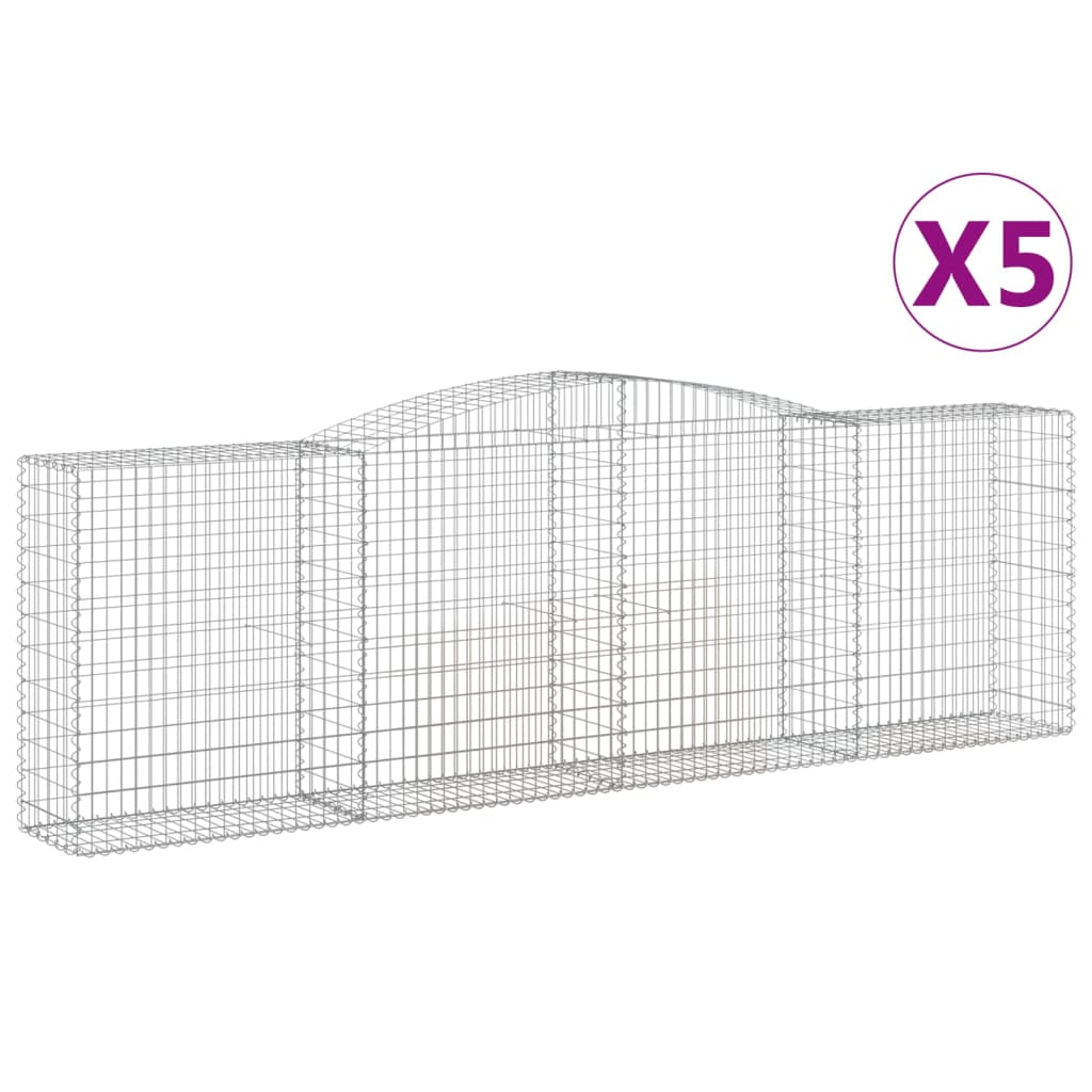 Kaarevat kivikorit 5 kpl 400x50x120/140 cm galvanoitu rauta - Sisustajankoti.fi