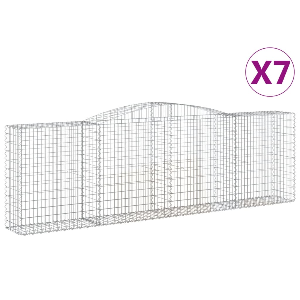 Kaarevat kivikorit 7 kpl 400x50x120/140 cm galvanoitu rauta - Sisustajankoti.fi