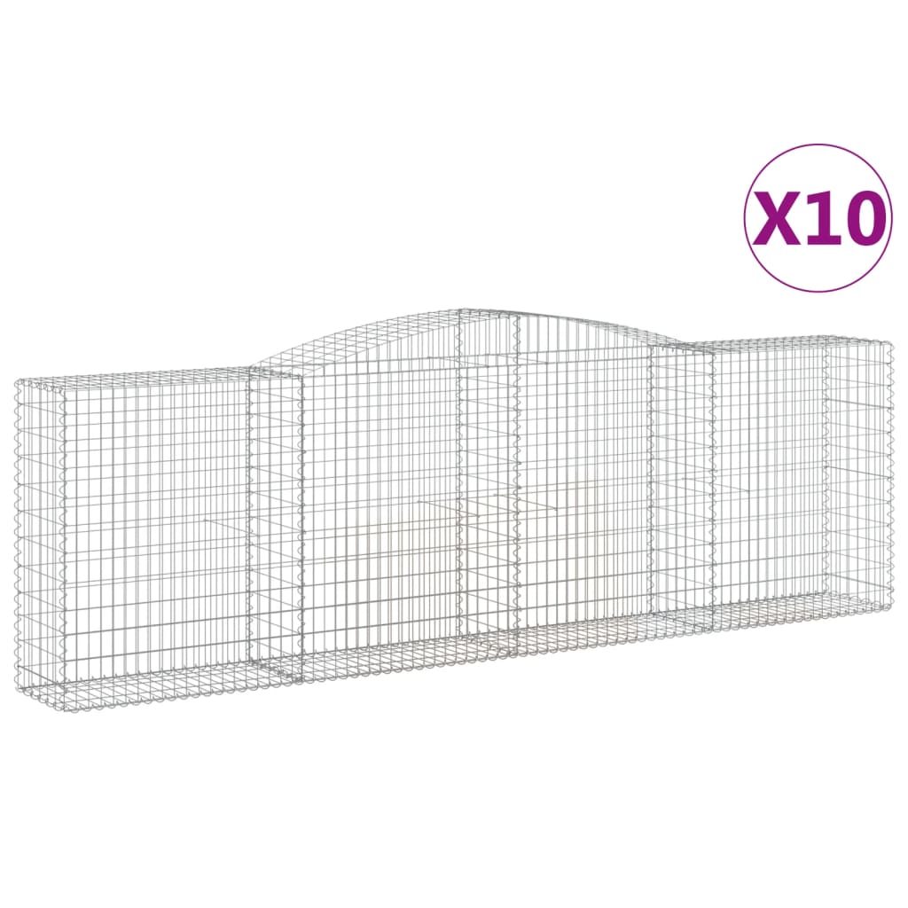 Kaarevat kivikorit 10 kpl 400x50x120/140 cm galvanoitu rauta - Sisustajankoti.fi