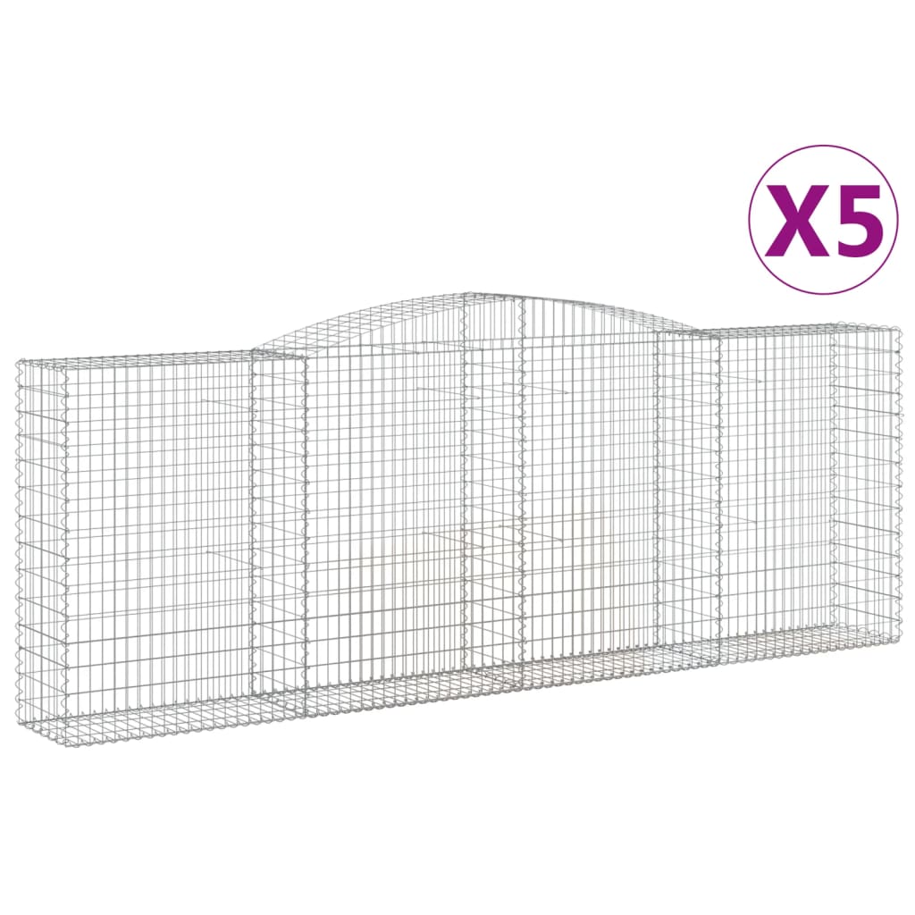 Kaarevat kivikorit 5 kpl 400x50x140/160 cm galvanoitu rauta - Sisustajankoti.fi