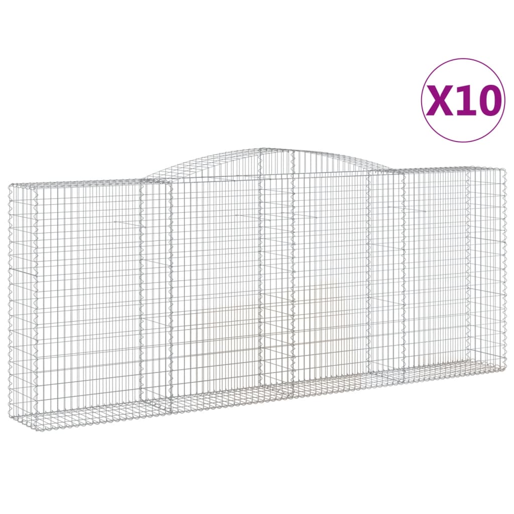 Kaarevat kivikorit 10 kpl 400x50x160/180 cm galvanoitu rauta - Sisustajankoti.fi