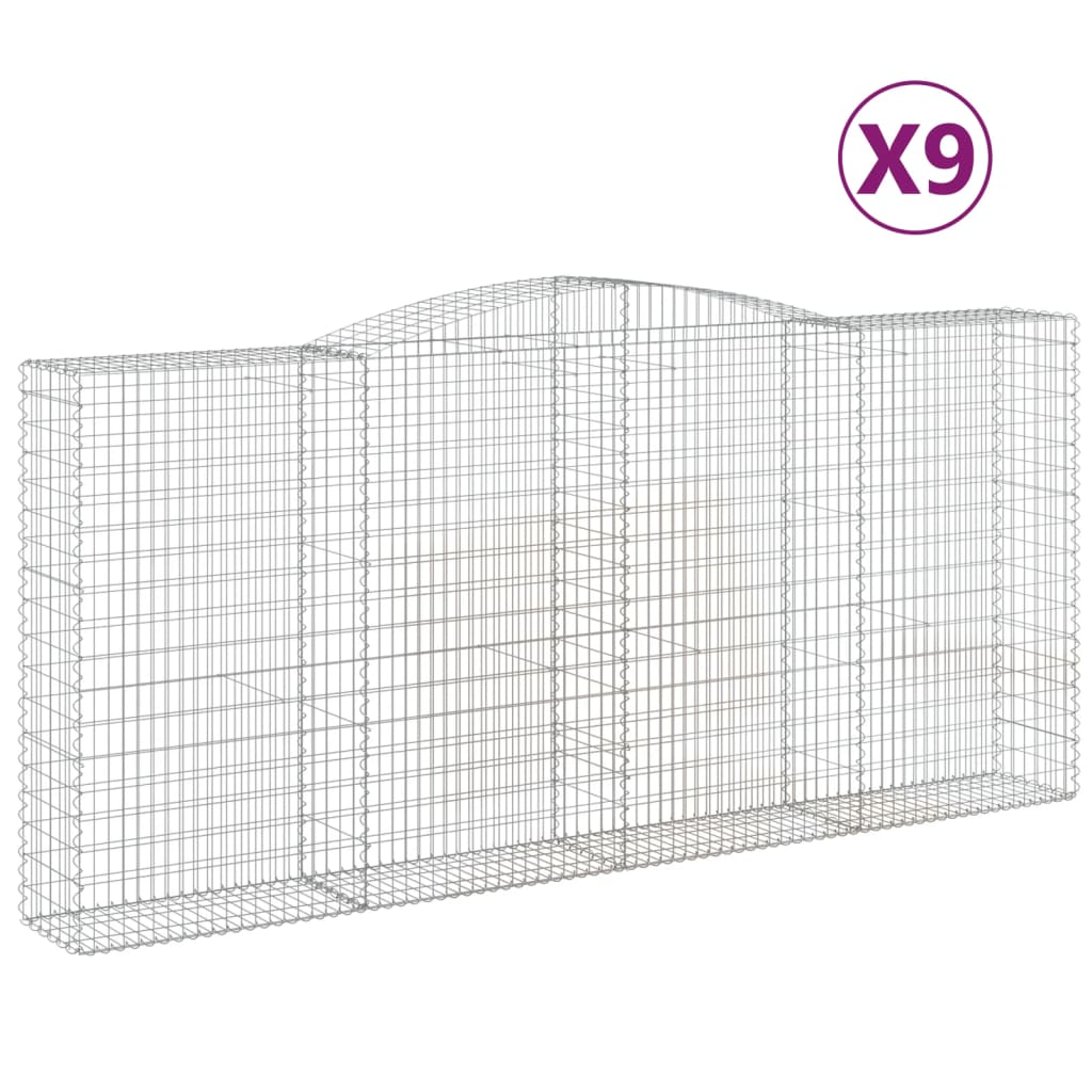 Kaarevat kivikorit 9 kpl 400x50x180/200 cm galvanoitu rauta - Sisustajankoti.fi