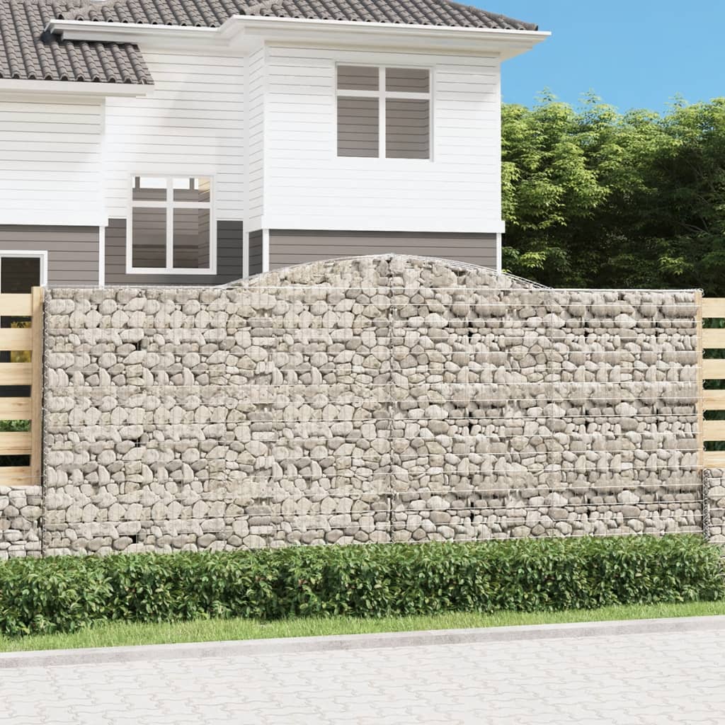 Kaarevat kivikorit 9 kpl 400x50x180/200 cm galvanoitu rauta - Sisustajankoti.fi