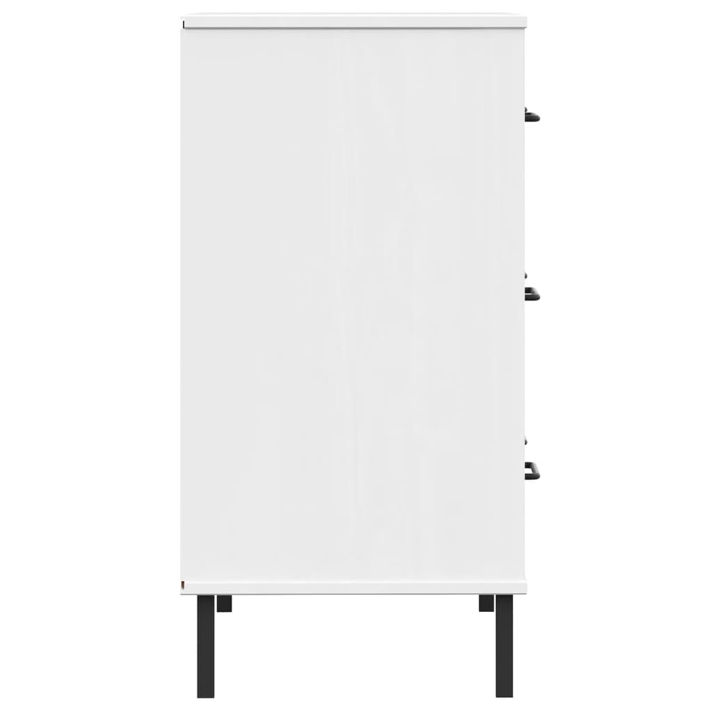 Senkki 3 laatikolla valkoinen 77x40x79,5 cm täyspuu OSLO - Sisustajankoti.fi