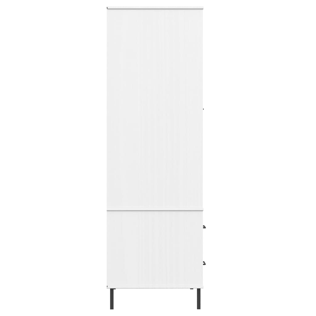 Vaatekaappi metallijaloilla valk. 90x55x172,5 cm täyspuu OSLO - Sisustajankoti.fi