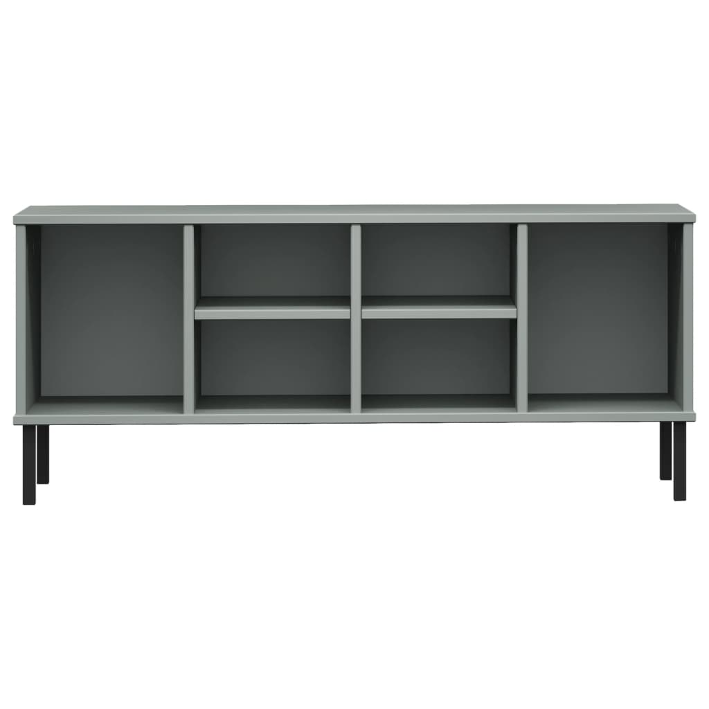 Kenkäteline metallijaloilla harmaa 106x35x45 cm täyspuu OSLO - Sisustajankoti.fi