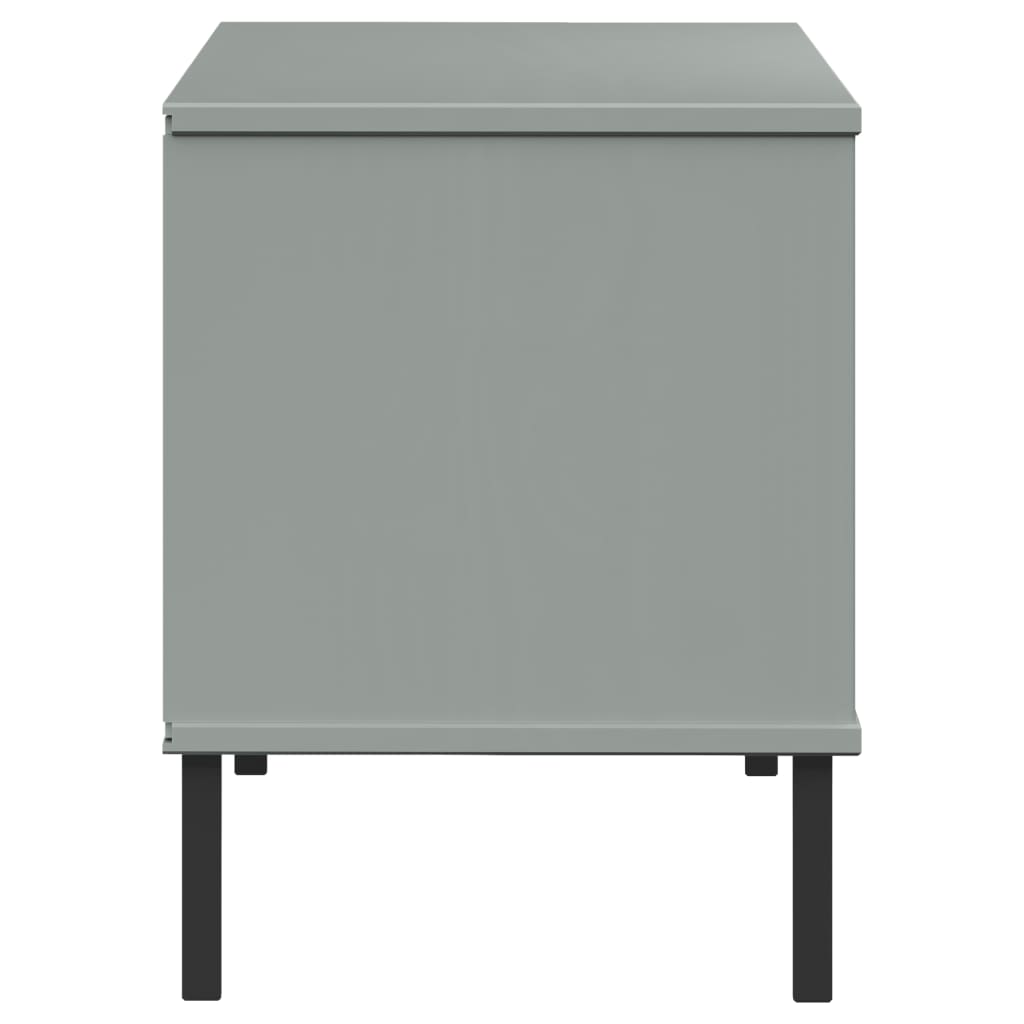 Kenkäteline metallijaloilla harmaa 106x35x45 cm täyspuu OSLO - Sisustajankoti.fi