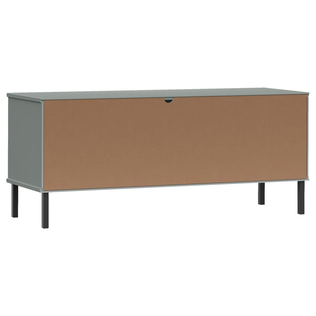 Kenkäteline metallijaloilla harmaa 106x35x45 cm täyspuu OSLO - Sisustajankoti.fi