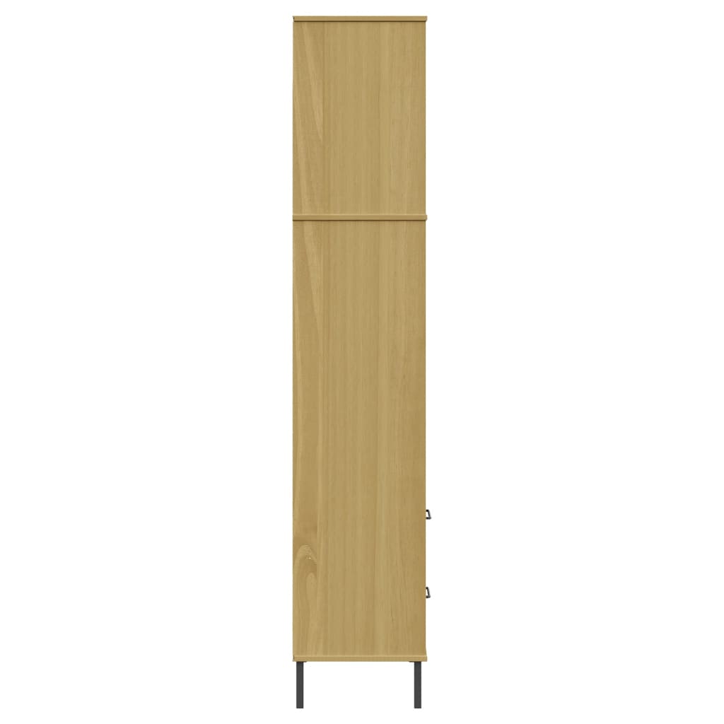 Kirjahylly 2 laatikolla ruskea 60x35x180 cm täyspuu OSLO - Sisustajankoti.fi