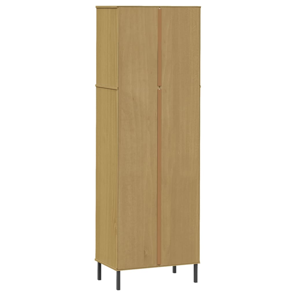 Kirjahylly 2 laatikolla ruskea 60x35x180 cm täyspuu OSLO - Sisustajankoti.fi