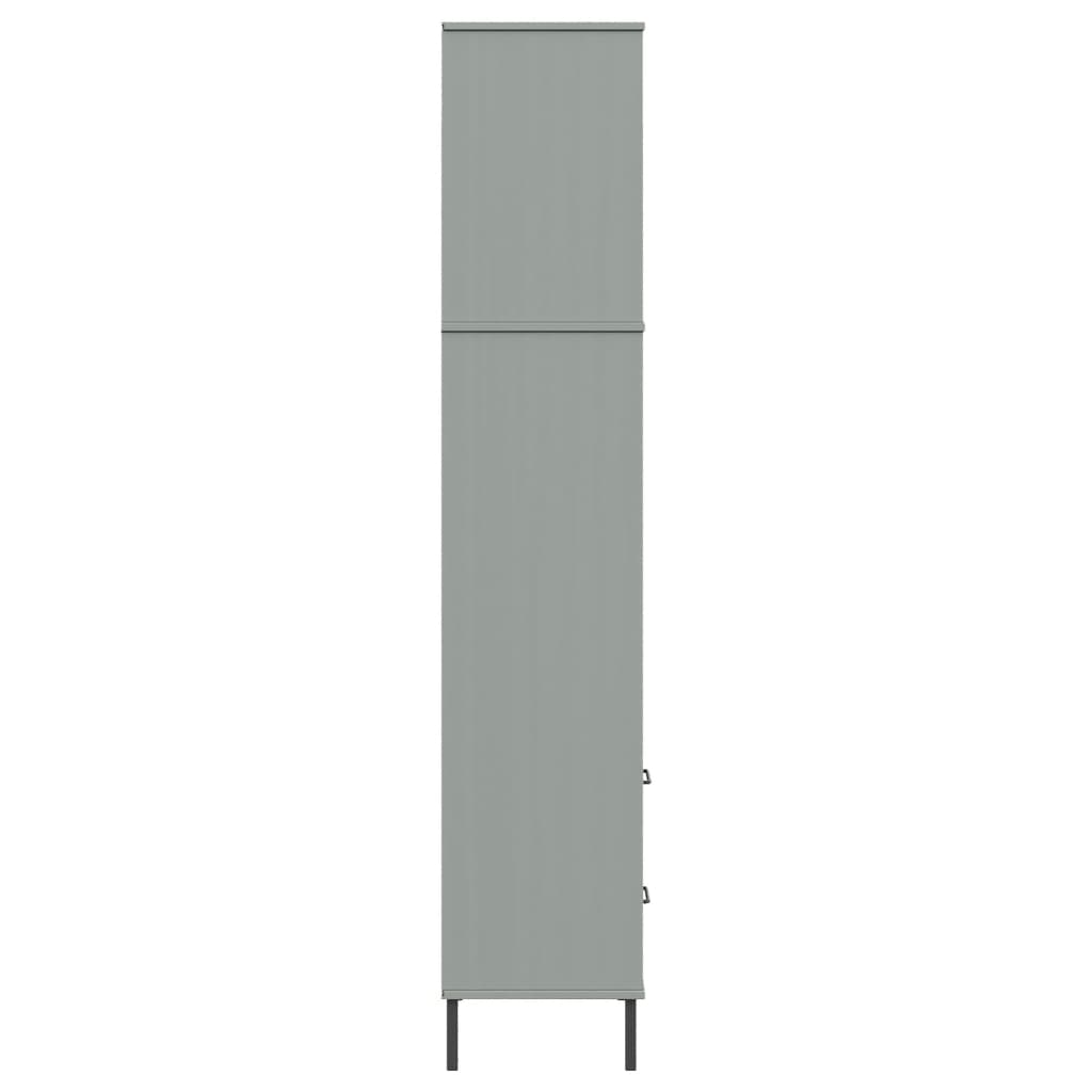 Kirjahylly 2 laatikolla harmaa 60x35x180 cm täyspuu OSLO - Sisustajankoti.fi