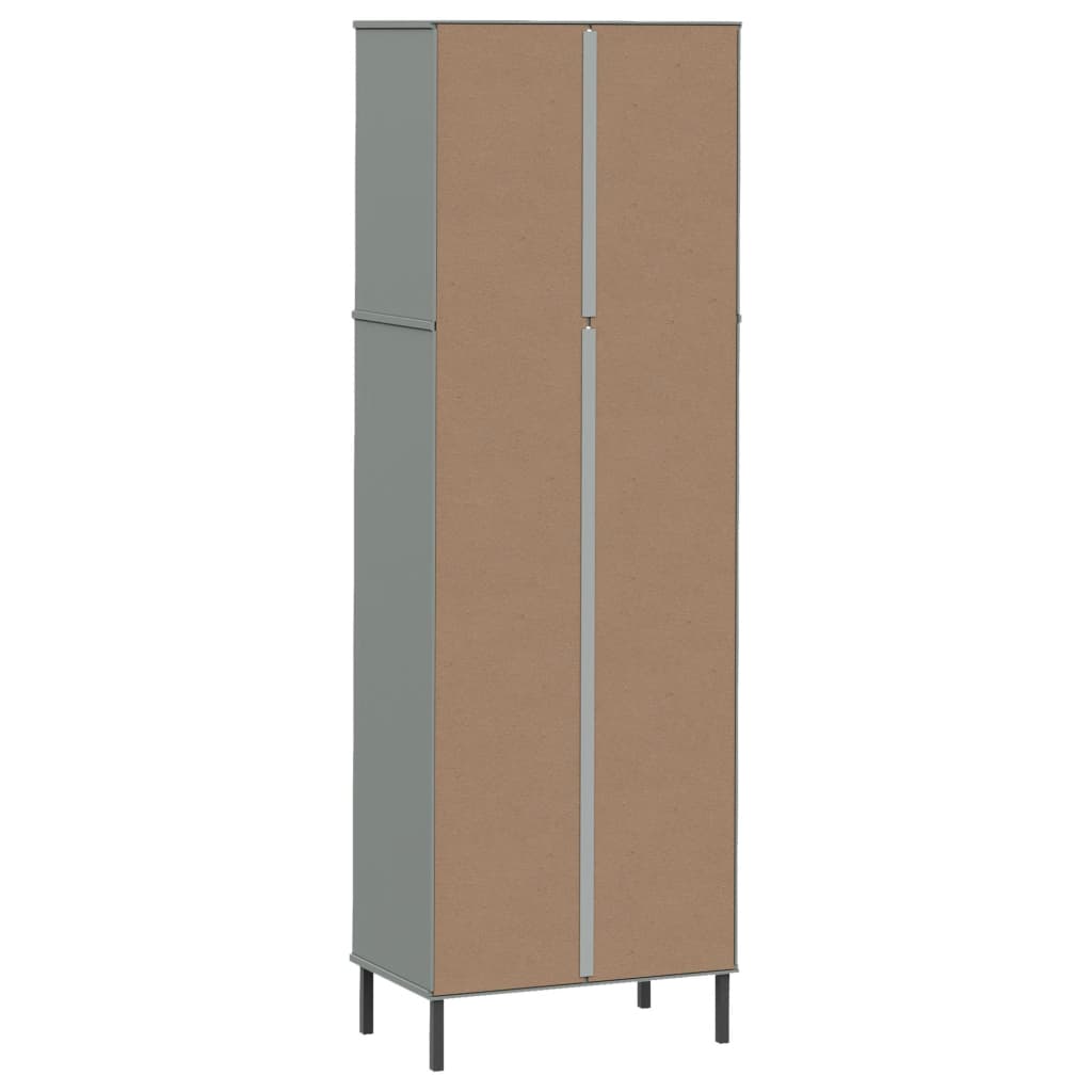Kirjahylly 2 laatikolla harmaa 60x35x180 cm täyspuu OSLO - Sisustajankoti.fi