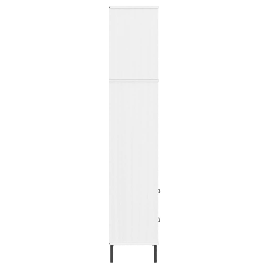 Kirjahylly 2 laatikolla valkoinen 60x35x180 cm täyspuu OSLO - Sisustajankoti.fi