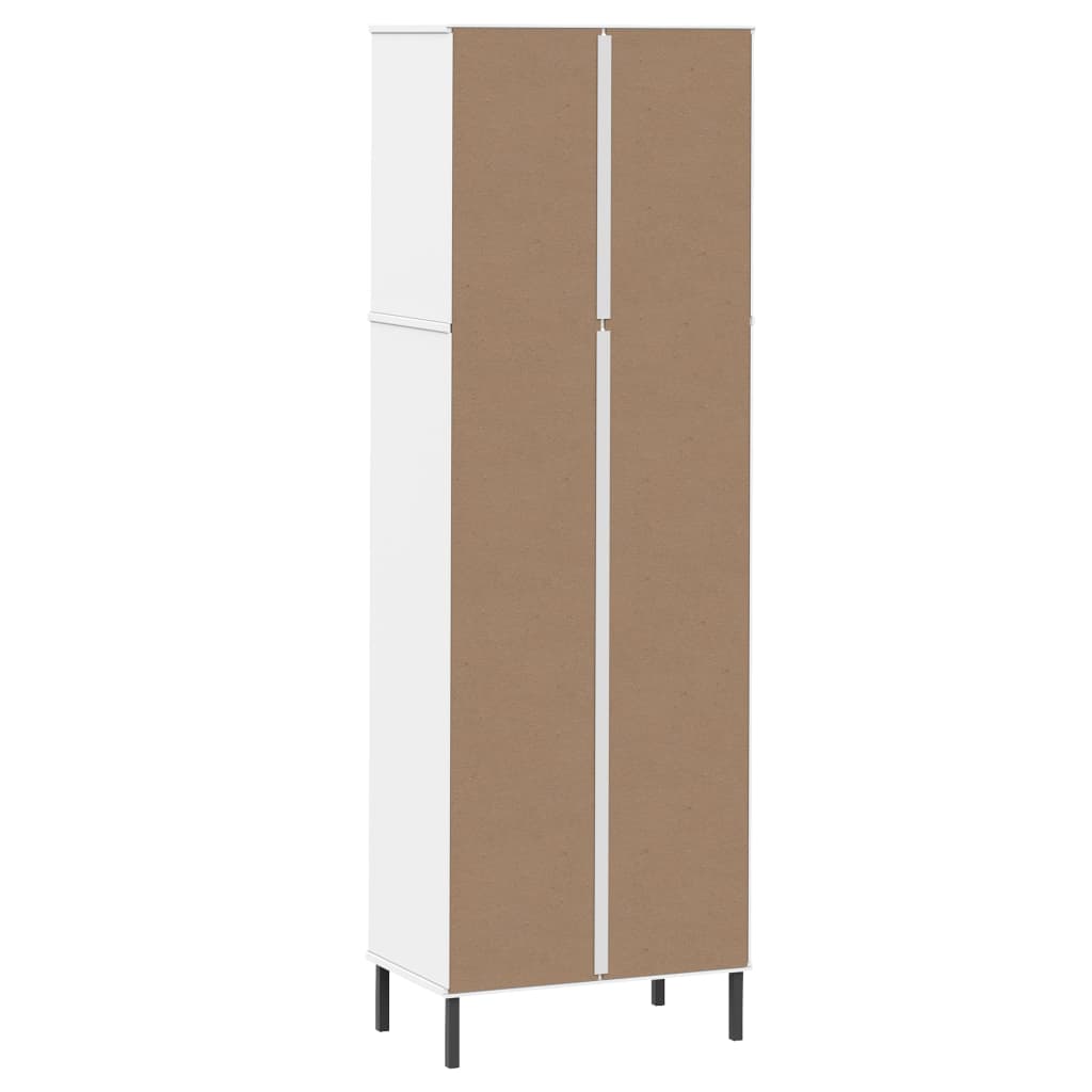 Kirjahylly 2 laatikolla valkoinen 60x35x180 cm täyspuu OSLO - Sisustajankoti.fi