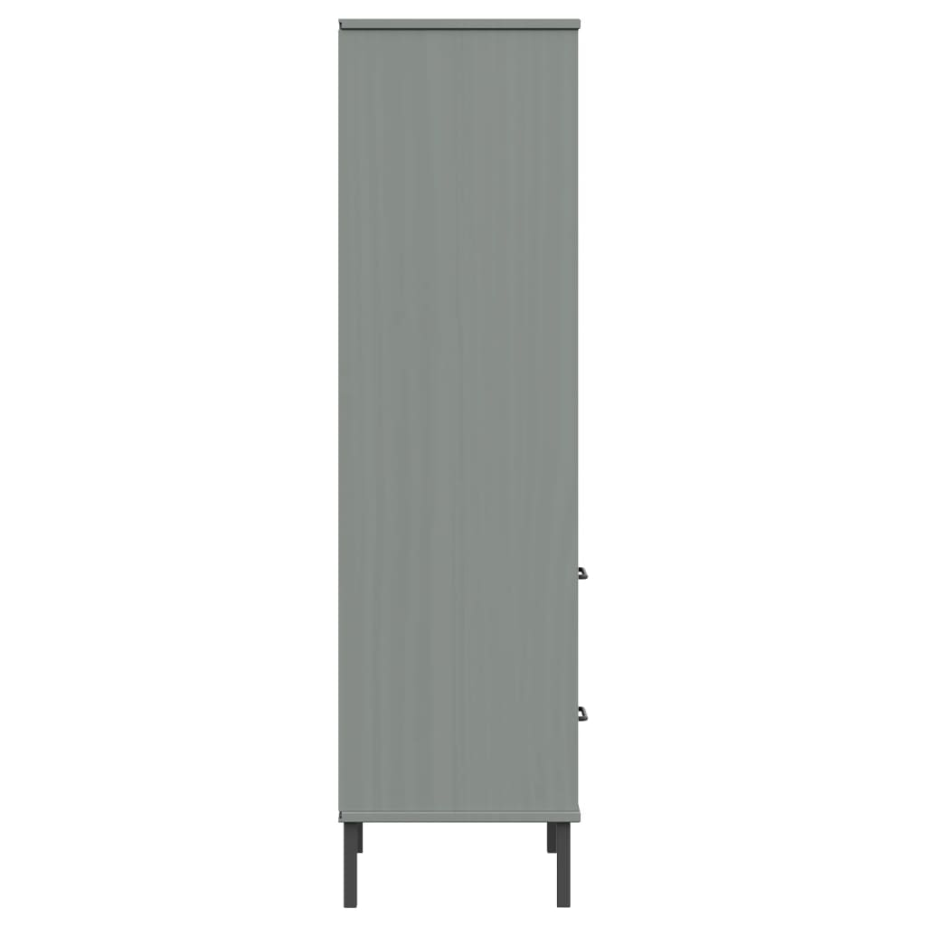 Kirjahylly 2 laatikolla harmaa 60x35x128,5 cm täyspuu OSLO - Sisustajankoti.fi
