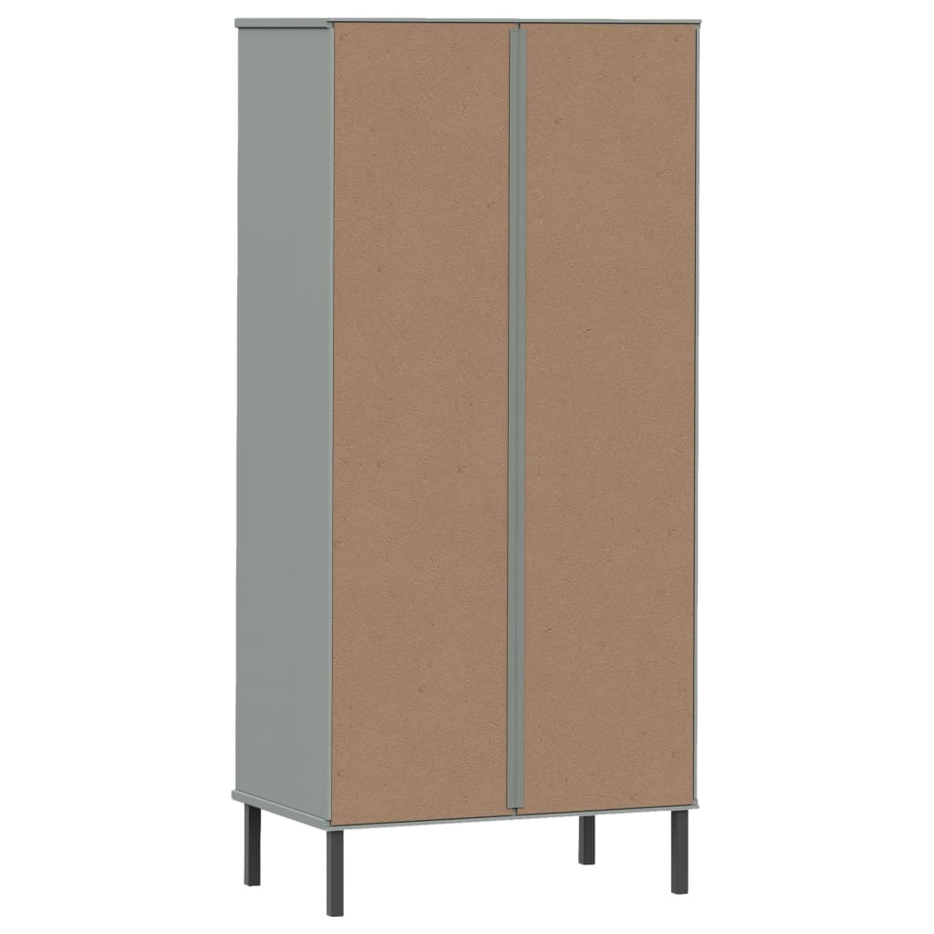 Kirjahylly 2 laatikolla harmaa 60x35x128,5 cm täyspuu OSLO - Sisustajankoti.fi