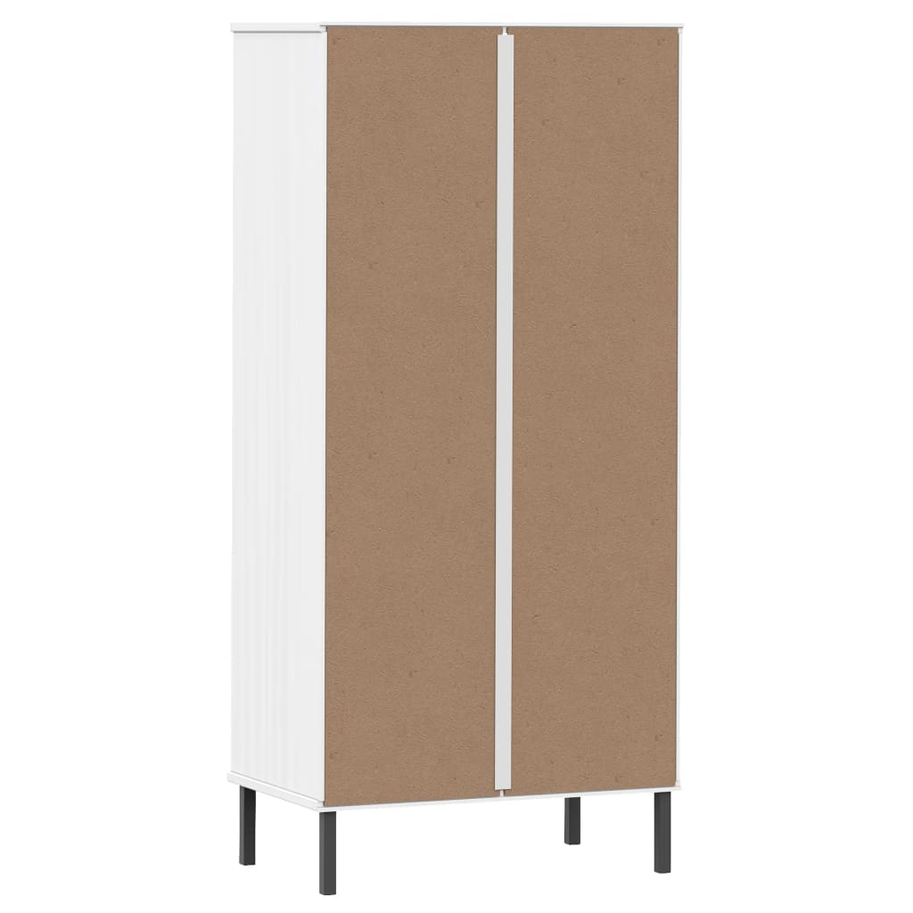 Kirjahylly 2 laatikolla valkoinen 60x35x128,5 cm täyspuu OSLO - Sisustajankoti.fi