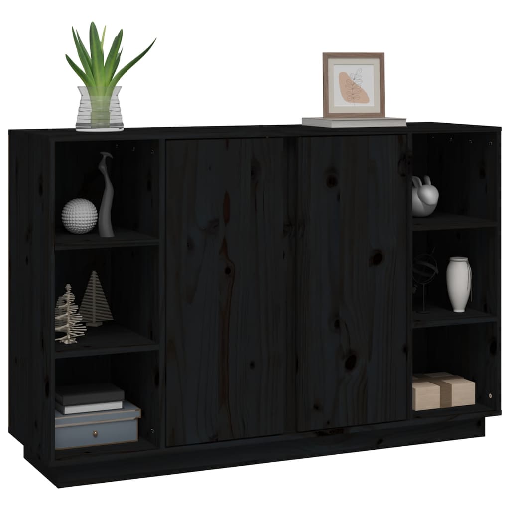 Senkki musta 120x35x80 cm täysi mänty - Sisustajankoti.fi