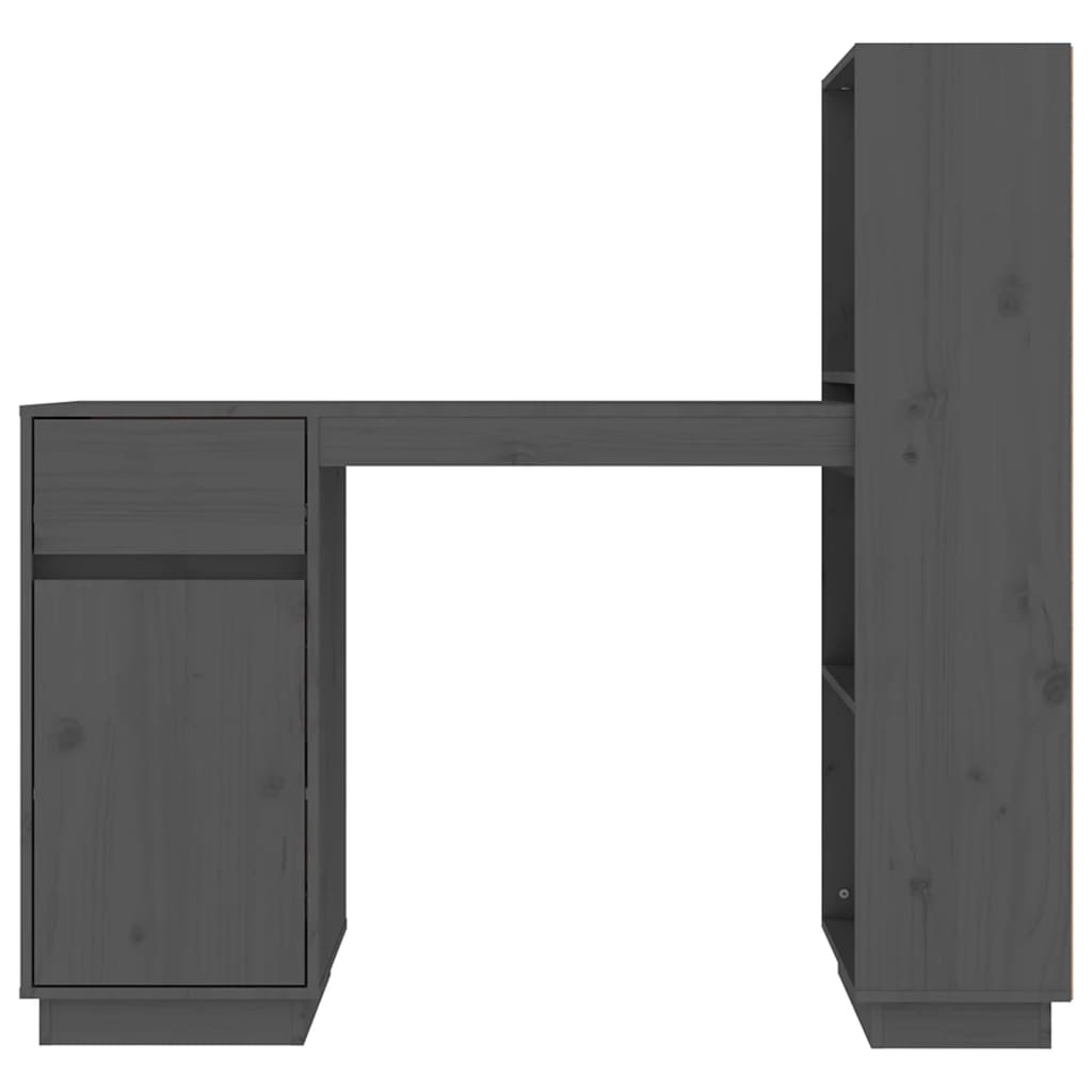 Työpöytä harmaa 110x53x117 cm täysi mänty - Sisustajankoti.fi