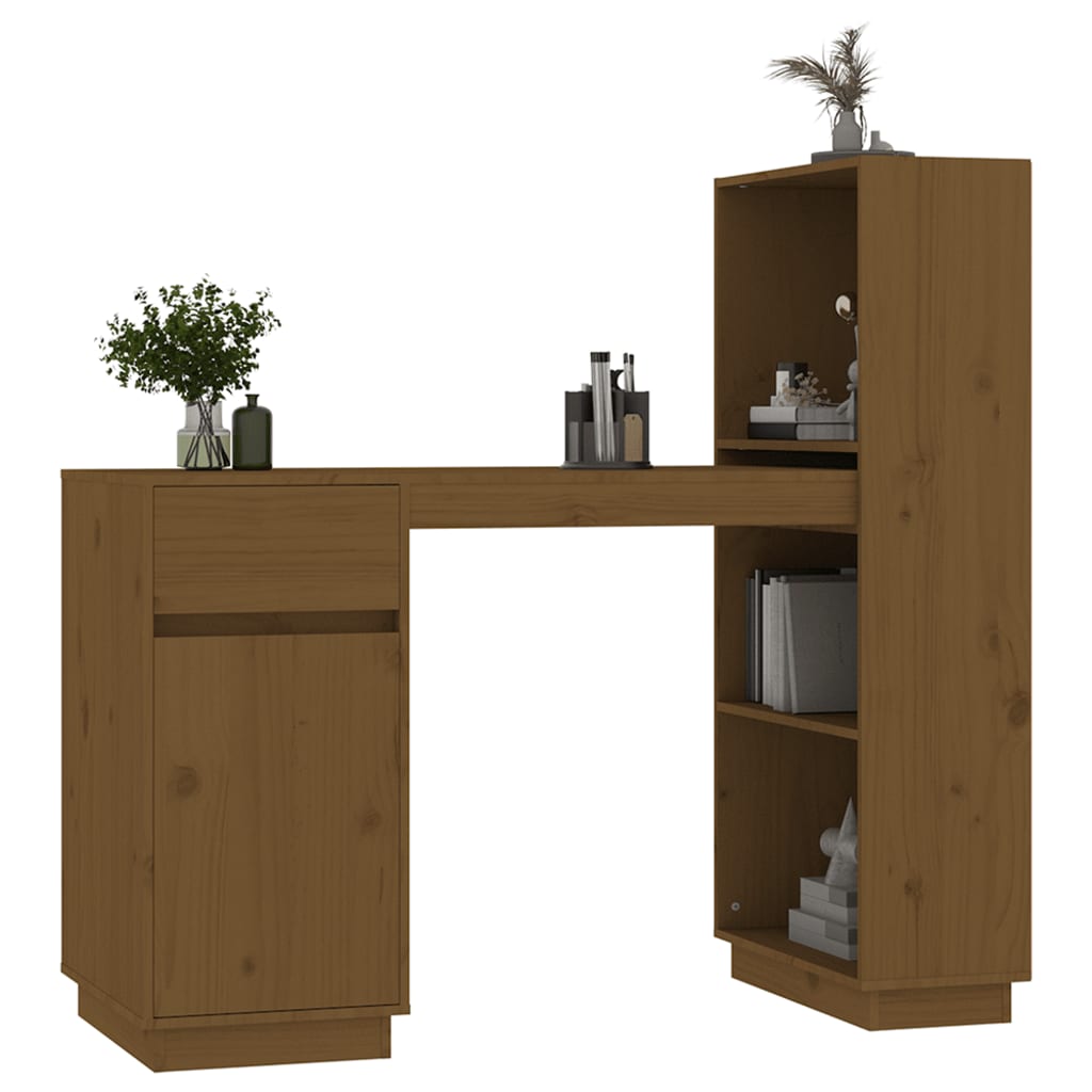 Työpöytä hunajanruskea 110x53x117 cm täysi mänty - Sisustajankoti.fi