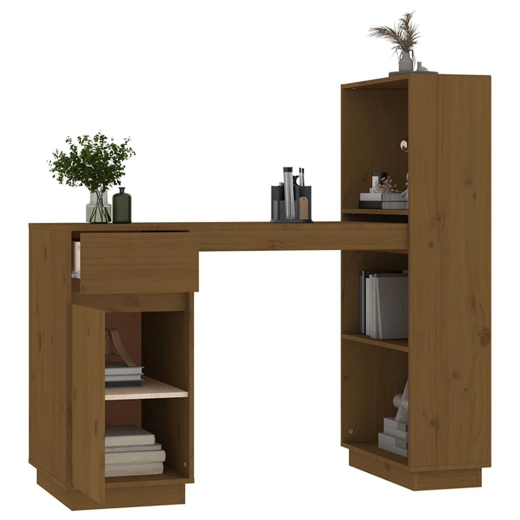 Työpöytä hunajanruskea 110x53x117 cm täysi mänty - Sisustajankoti.fi