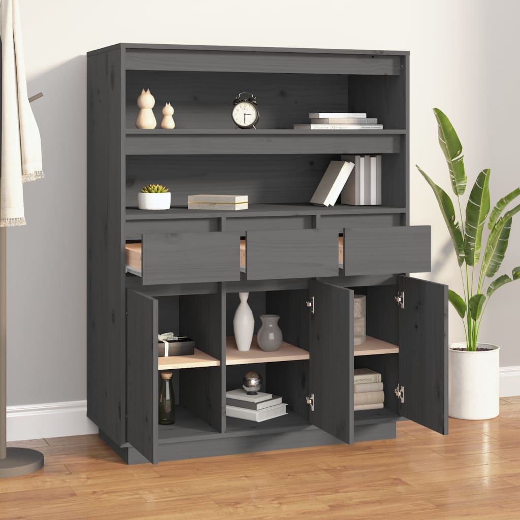 Kaappi harmaa 89x40x116,5 cm täysi mänty - Sisustajankoti.fi
