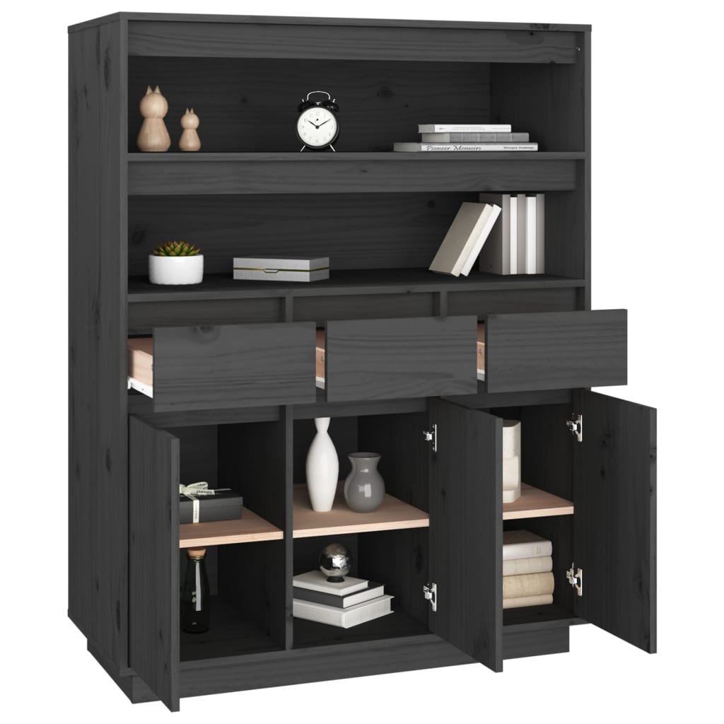 Kaappi harmaa 89x40x116,5 cm täysi mänty - Sisustajankoti.fi