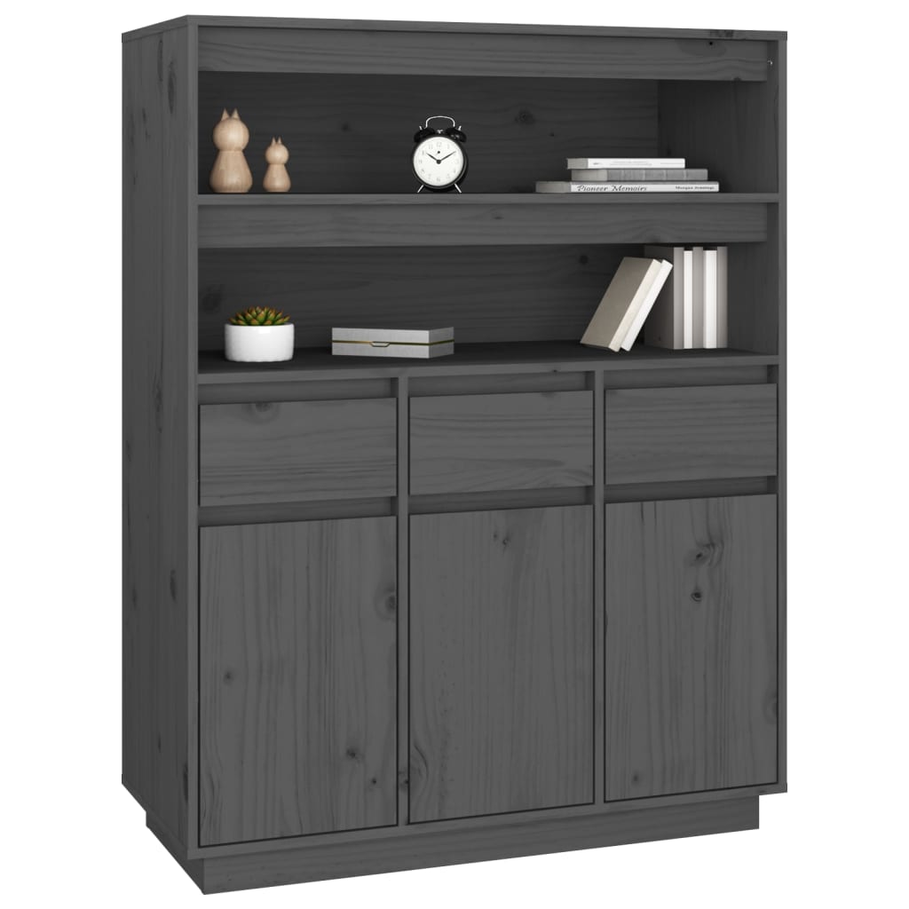 Kaappi harmaa 89x40x116,5 cm täysi mänty - Sisustajankoti.fi