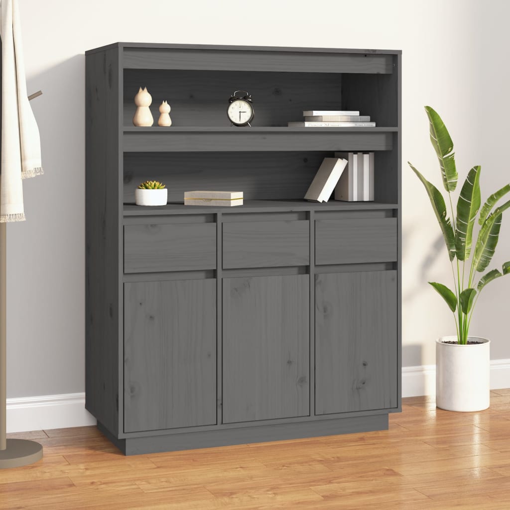 Kaappi harmaa 89x40x116,5 cm täysi mänty - Sisustajankoti.fi