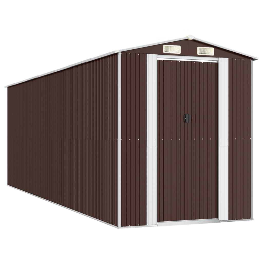 Puutarhavaja tummanruskea 192x606x223 cm galvanoitu teräs - Sisustajankoti.fi