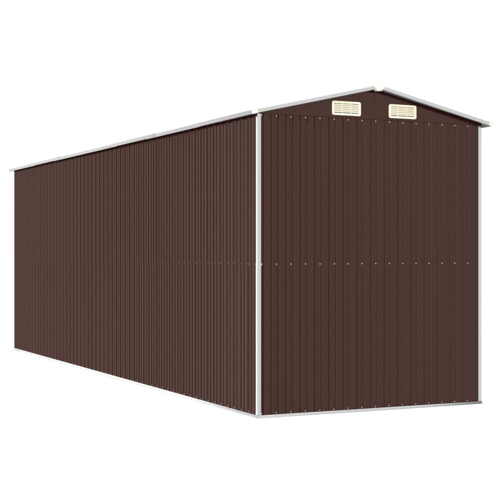 Puutarhavaja tummanruskea 192x606x223 cm galvanoitu teräs - Sisustajankoti.fi