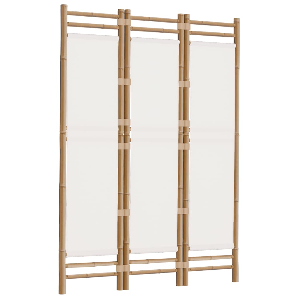 Kokoontaitettava tilanjakaja 3 paneelia 120 cm bambu ja kangas - Sisustajankoti.fi