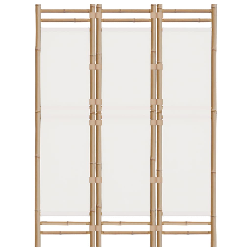 Kokoontaitettava tilanjakaja 3 paneelia 120 cm bambu ja kangas - Sisustajankoti.fi
