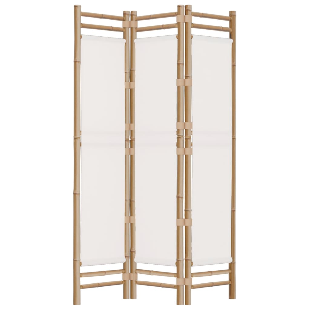 Kokoontaitettava tilanjakaja 3 paneelia 120 cm bambu ja kangas - Sisustajankoti.fi