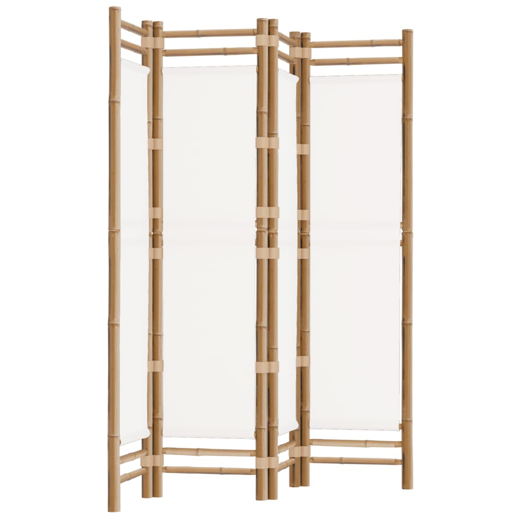 Kokoontaitettava tilanjakaja 4 paneelia 160 cm bambu ja kangas - Sisustajankoti.fi