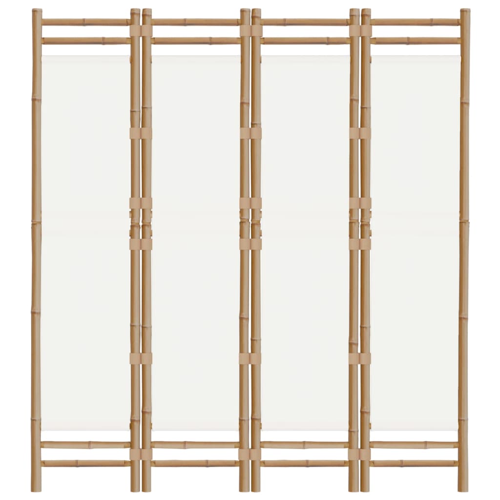 Kokoontaitettava tilanjakaja 4 paneelia 160 cm bambu ja kangas - Sisustajankoti.fi