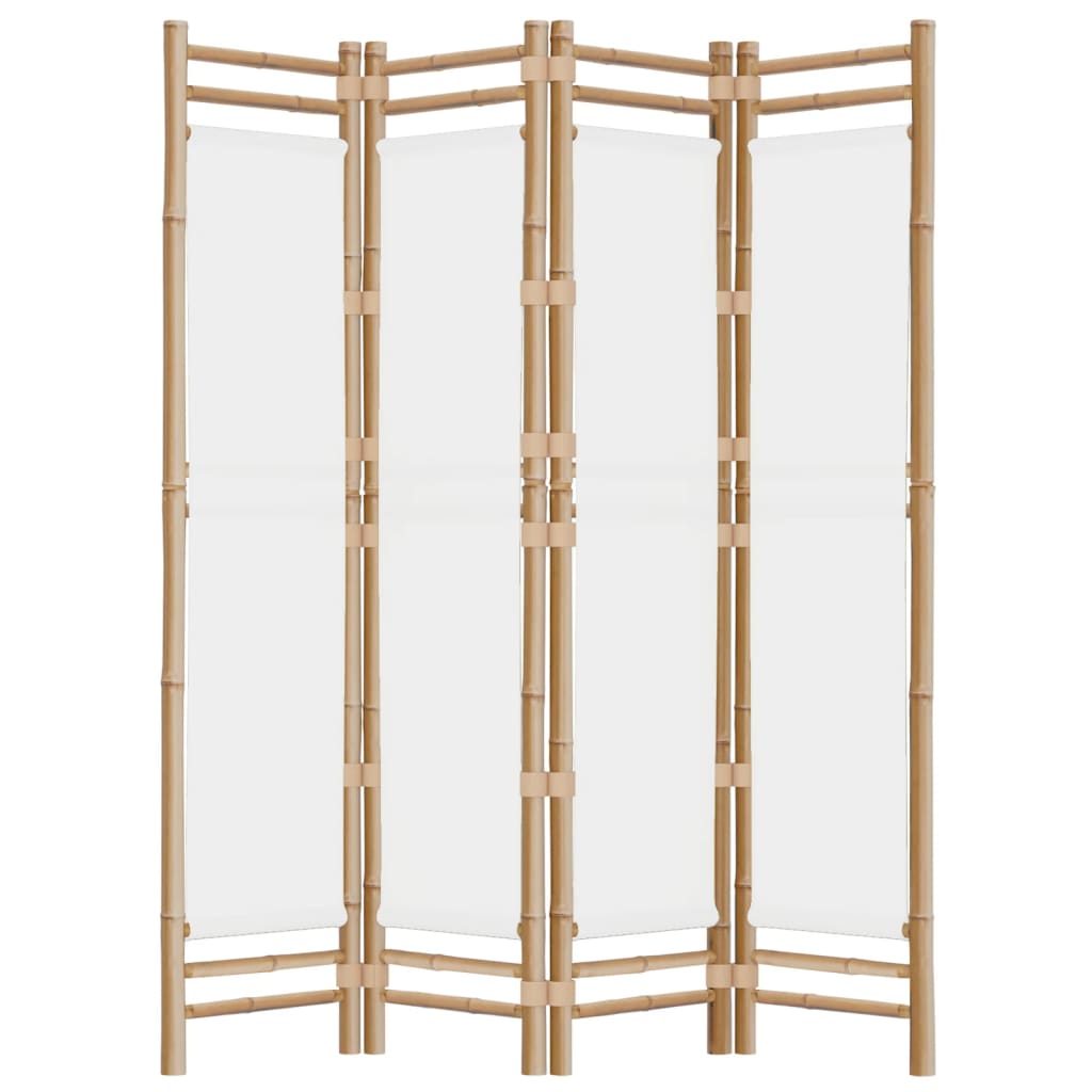 Kokoontaitettava tilanjakaja 4 paneelia 160 cm bambu ja kangas - Sisustajankoti.fi