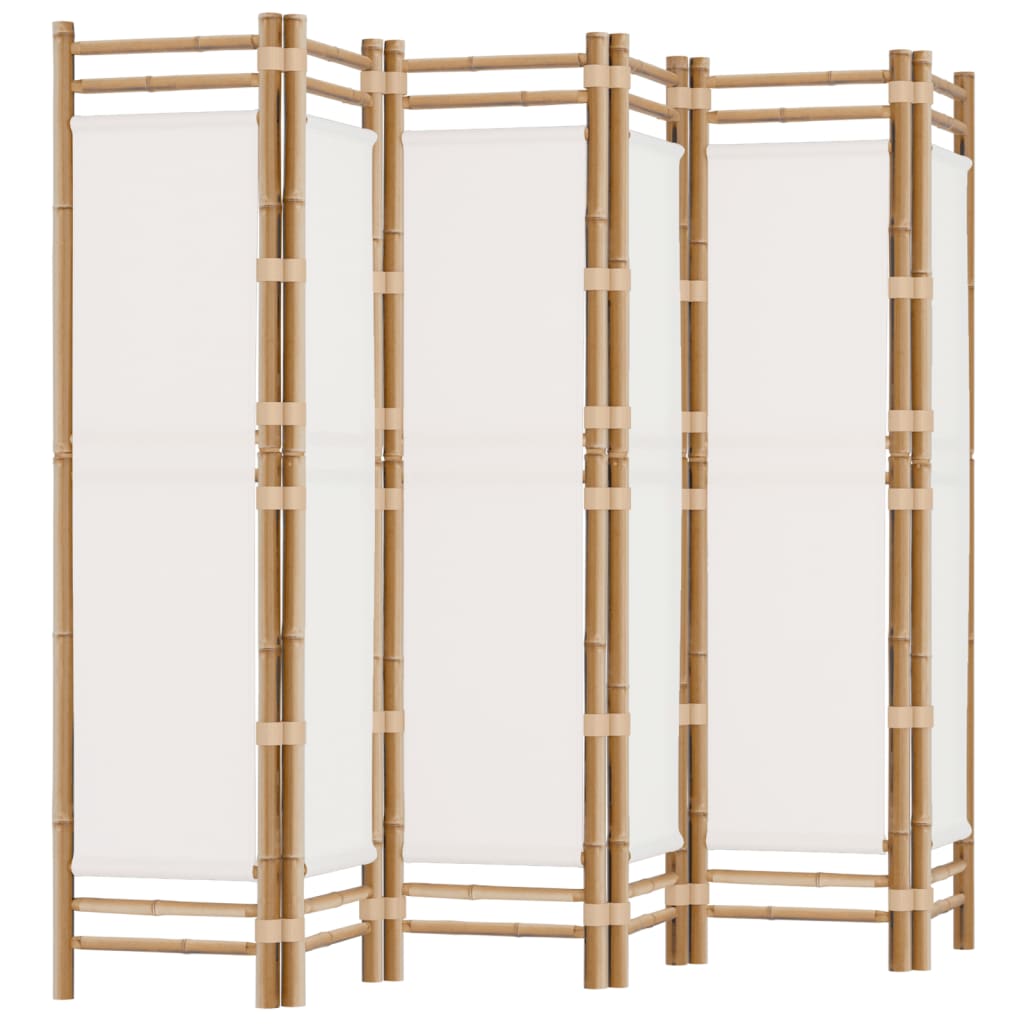 Kokoontaitettava tilanjakaja 6 paneelia 240 cm bambu ja kangas - Sisustajankoti.fi