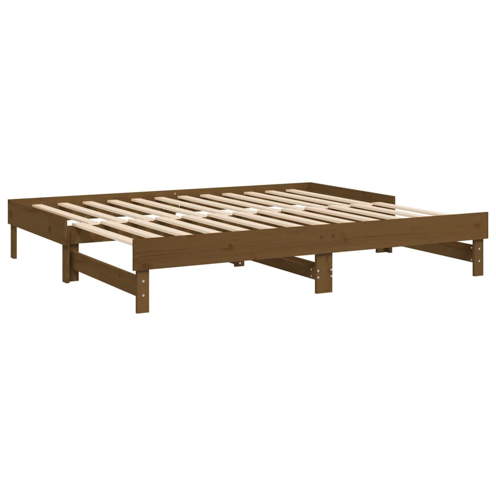 Sohvasänky ulosvedettävä hunajanruskea 2x(100x200) cm mänty - Sisustajankoti.fi