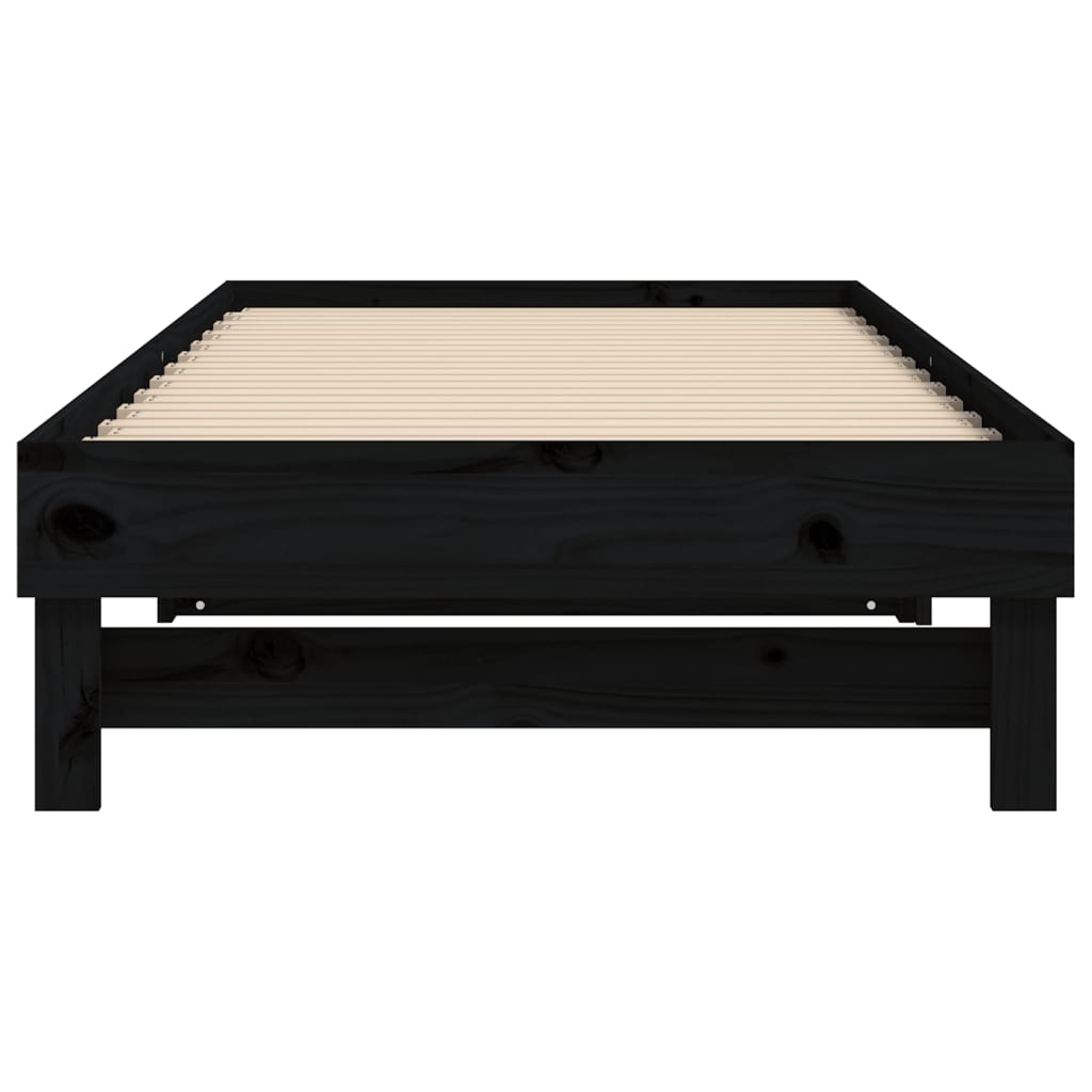 Sohvasänky ulosvedettävä musta 2x (100x200) cm täysi mänty - Sisustajankoti.fi