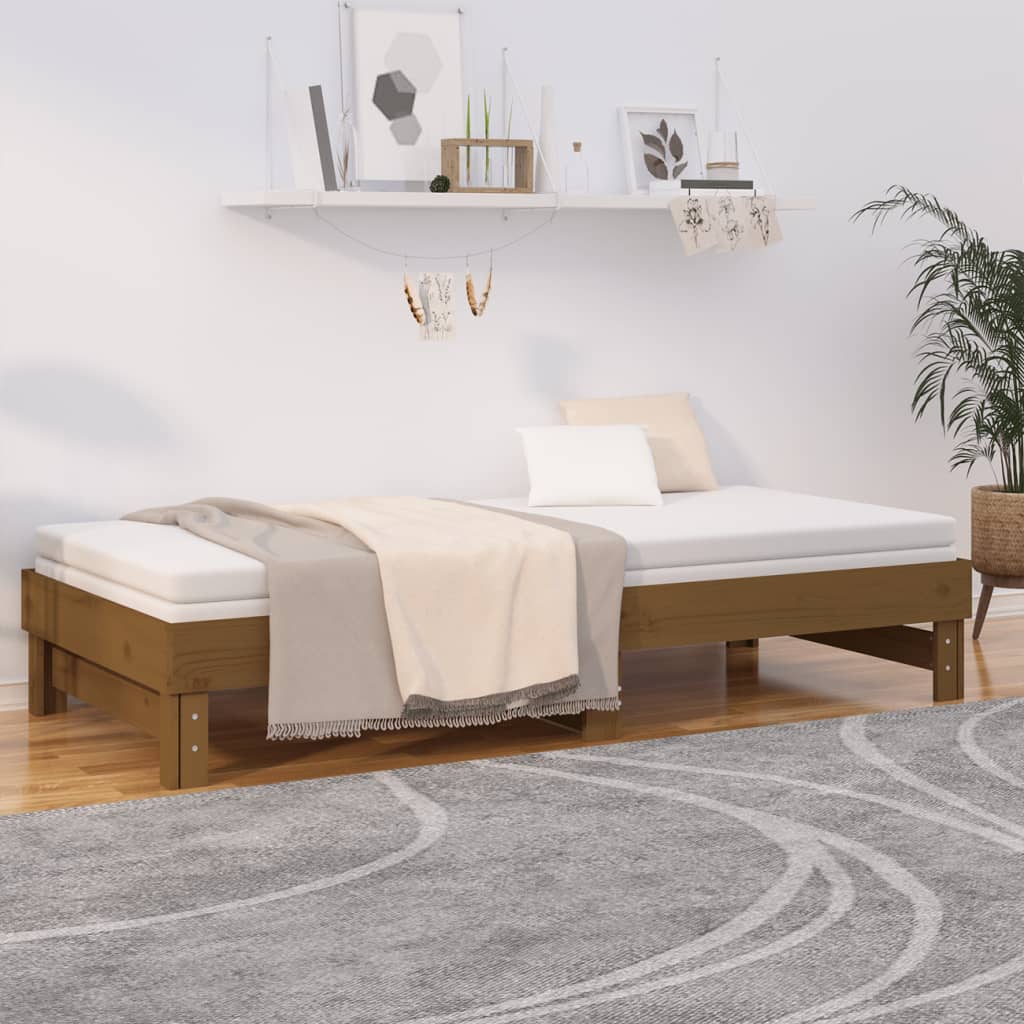 Sohvasänky ulosvedettävä hunajanrusk 2x (90x200) cm täysi mänty - Sisustajankoti.fi
